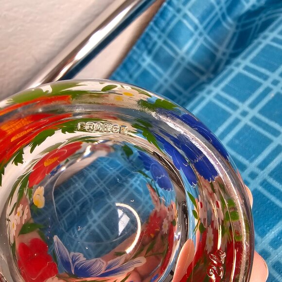 Reims France Floral replacement Juice glass or votive holder - Picture 6 of 10